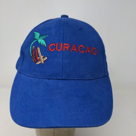 Curaco Men's Slideback Hat Blue Embroidered Logo Caribbean Beach - Picture 3 of 10